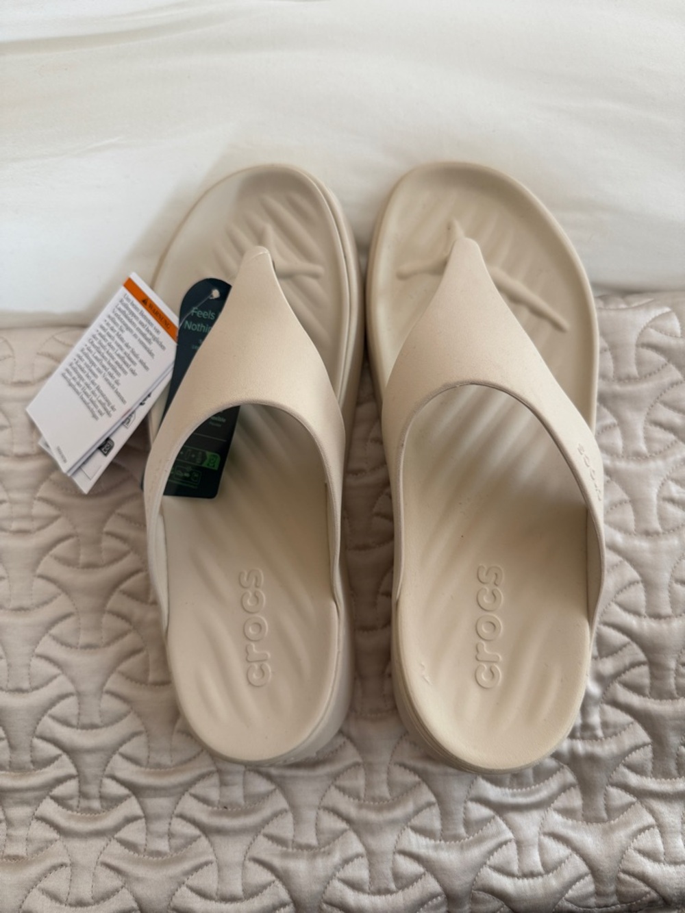 CROCS Women’s Minimalist Thong Sandal - Light Beige - Picture 3 of 5